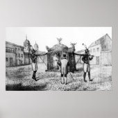 Een Braziliaanse Sedan-stoel en een persoon die sm Poster (Voorkant)