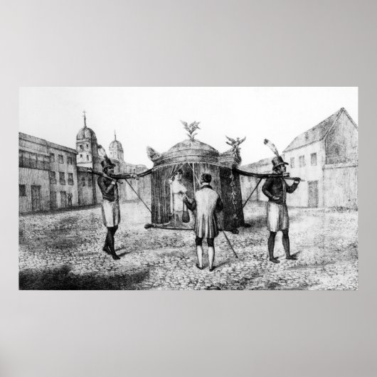 Een Braziliaanse Sedan-stoel en een persoon die sm Poster (Voorkant)