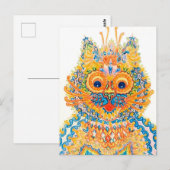 Een brede gegiste kat, Louis Wain Briefkaart (Voorkant / Achterkant)