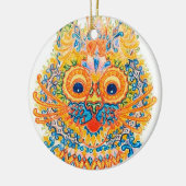 Een brede gegiste kat, Louis Wain Keramisch Ornament (Links)