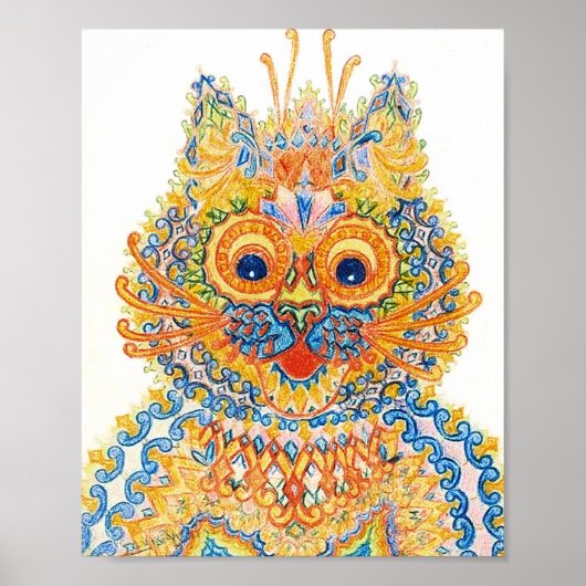 Een brede gegiste kat, Louis Wain Poster (Voorkant)