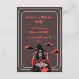 Een BREWING Time WITCHES PARTIJ halloween kaart