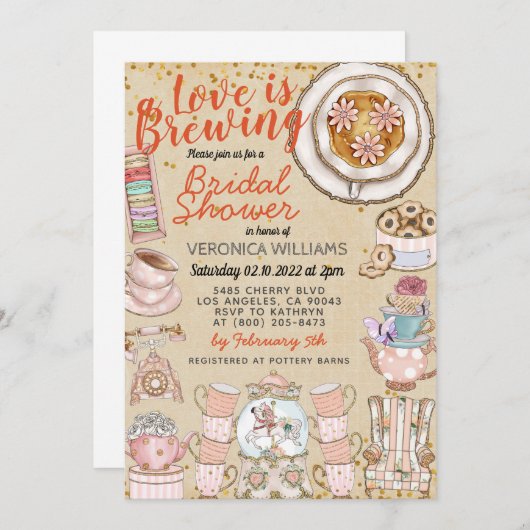 Een Bridal is de Uitnodiging van de Schoeisel van  (Voorkant / Achterkant)