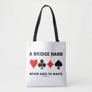 Een bridgehand gaat nooit verloren Vierkaartkleure Tote Bag