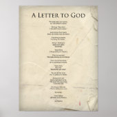 "Een brief aan God" Religieus gedicht Poster-groot Poster (Voorkant)