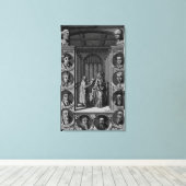 Een brief aan koningin Elizabeth lezen Canvas Afdruk (Insitu (Houten vloer))