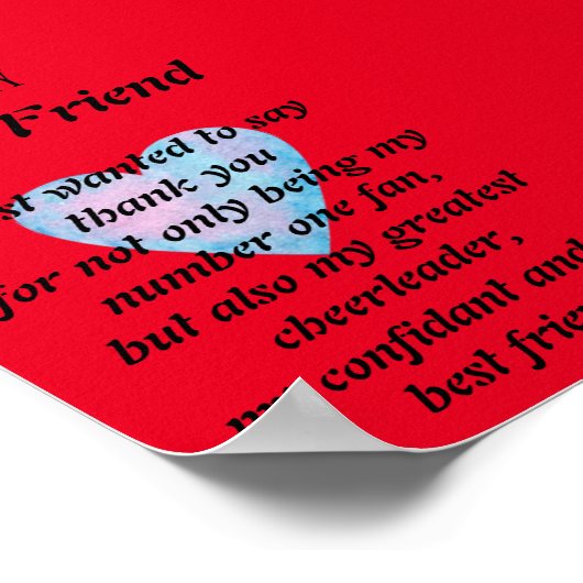 Een brief aan mijn beste vriend Wall poster (Hoek)