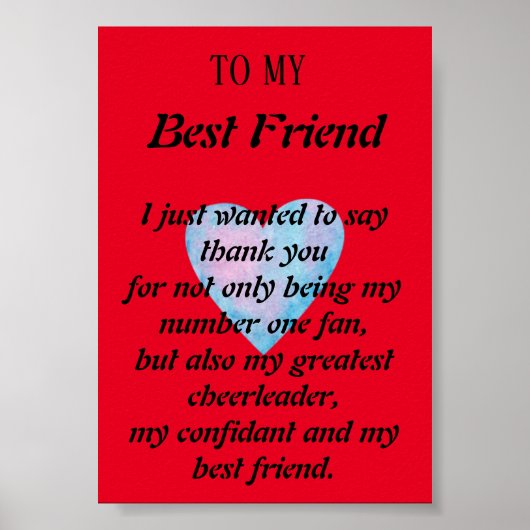 Een brief aan mijn beste vriend Wall poster (Voorkant)