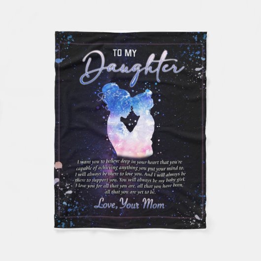 Een brief aan mijn dochter op maat gemaakt voor fleece deken (Voorkant)