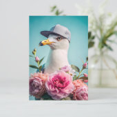 Een brief met een zeemeeuw bedankt (Staand voorkant)