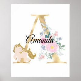 Een brief met gepersonaliseerde naam monogram met poster