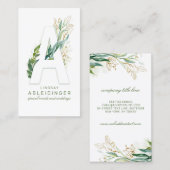 Een brief Monogram Gold Greenery laat elegant Visitekaartje (Voorkant / Achterkant)