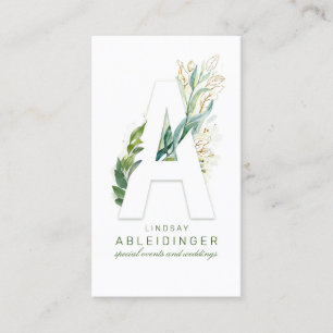 Een brief Monogram Gold Greenery laat elegant Visitekaartje
