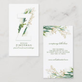 Een brief Monogram Gold Greenery laat elegant Visitekaartje (Voorkant / Achterkant)