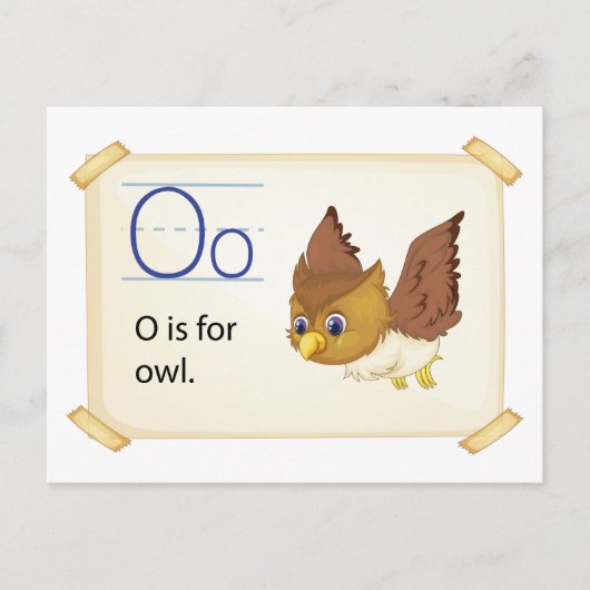 Een brief O voor uil Briefkaart (Voorkant)