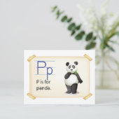 Een brief P voor panda Briefkaart (Staand voorkant)