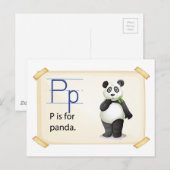 Een brief P voor panda Briefkaart (Voorkant / Achterkant)