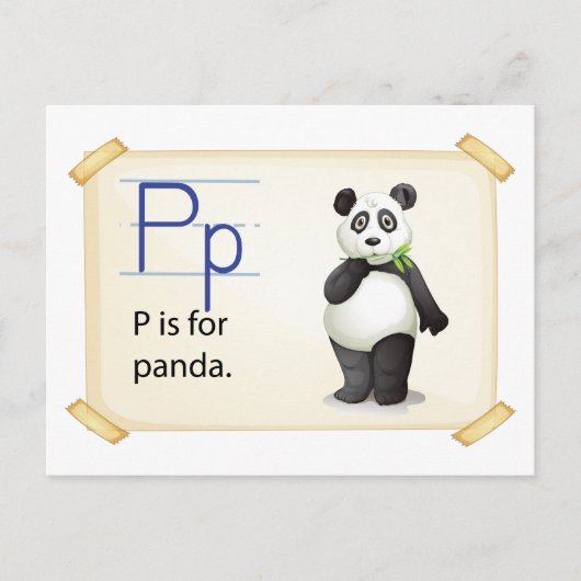 Een brief P voor panda Briefkaart (Voorkant)