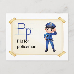 Een brief P voor politieman Briefkaart
