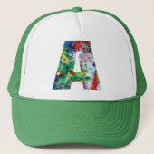 EEN BRIEF / SANTA MET CHRISTMAS TREE MONOGRAM TRUCKER PET (Voorkant)