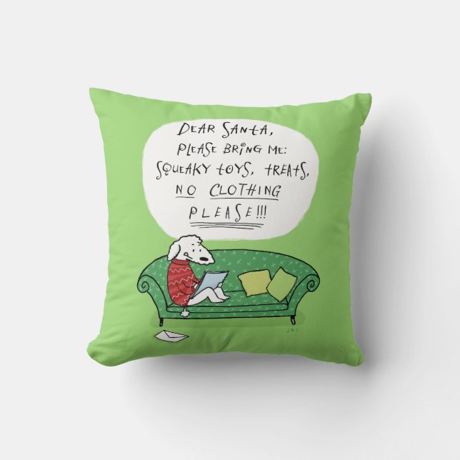 Een brief van de hond aan de Kerstman - grappig ke Kussen (Voorkant)