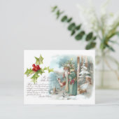 Een brief van de Kerstman met een groene jas Feestdagenkaart (Staand voorkant)