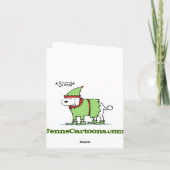 Een brief van Dog aan Santa Funny Cartoon Kerstmis Feestdagen Kaart (Achterkant)