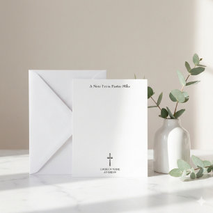 Een brief van Pastor Vintage Wood Cross Church Notitiekaartje