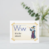 Een brief W voor tovenaar Briefkaart (Staand voorkant)
