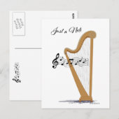 Een briefje met Harp poastcard. Briefkaart (Voorkant / Achterkant)
