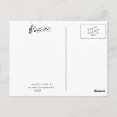 Een briefje met Harp poastcard. Briefkaart (Achterkant)