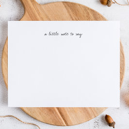 Een briefje om script briefpapier te zeggen notitiekaartje