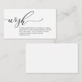 Een briefje over geschenken, huwelijksreis wens informatiekaartje (Voorkant / Achterkant)