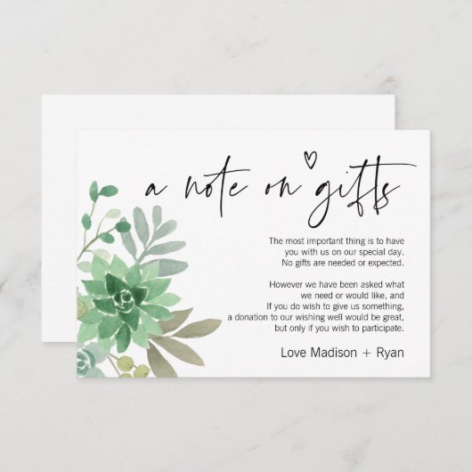 Een briefje over uitnodiging voor weddenschappen o informatiekaartje (Voorkant / Achterkant)