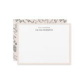 Een briefje van Border Boho Flowers Note Kaart Notitiekaartje (Voorkant / Achterkant in situ)