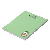 Een briefje van Custom Name Leraar Waardering Uil Notitieblok (Linkerzijde)