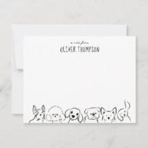 Een briefje van Cute Dog Animal Sketch Notitiekaar