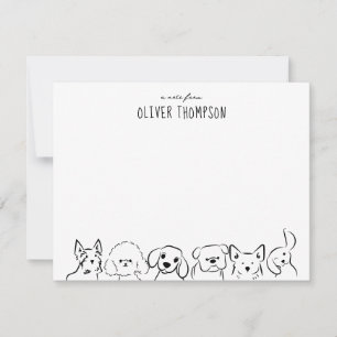 Een briefje van Cute Dog Animal Sketch Notitiekaar Notitiekaartje