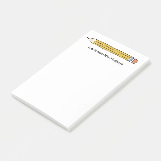 Een briefje van de juf met potlood nummer 2 post-it® notes (Schuin)