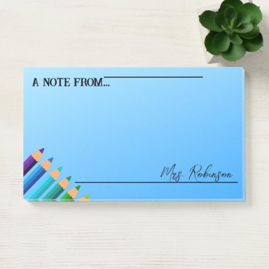 Een briefje van de leraar | Boho Rainbow Pencil No Post-it® Notes (Kantoor)