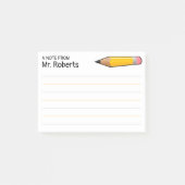 Een briefje van de leraar met naam post-it® notes (Voorkant)