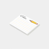 Een briefje van de leraar met naam post-it® notes (Schuin)