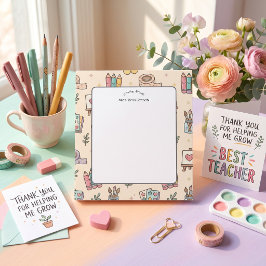 Een briefje van de leraar Pastel Patroon Notitiebl Notitieblok