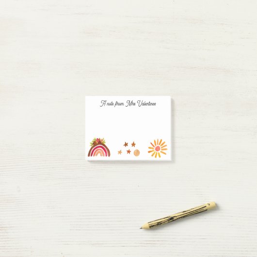 Een briefje van de Teacher Boho Bohemian Waterverf Post-it® Notes (Op bureau)