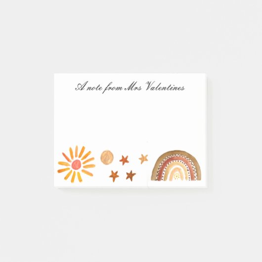 Een briefje van de Teacher Boho Bohemian Waterverf Post-it® Notes (Voorkant)