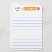 Een briefje van geel potlood... leert cadeau briefpapier (Voorkant)