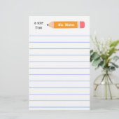 Een briefje van geel potlood... leert cadeau briefpapier (Staand voorkant)