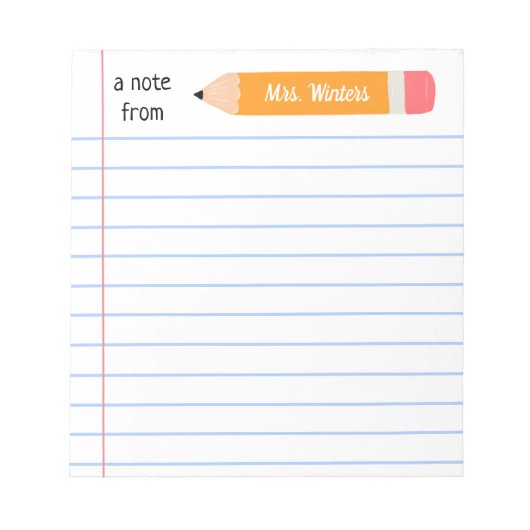 Een briefje van geel potlood... leert cadeau notitieblok (Voorkant)