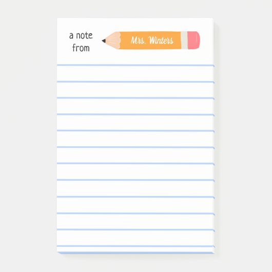 Een briefje van geel potlood... leert cadeau post-it® notes (Voorkant)