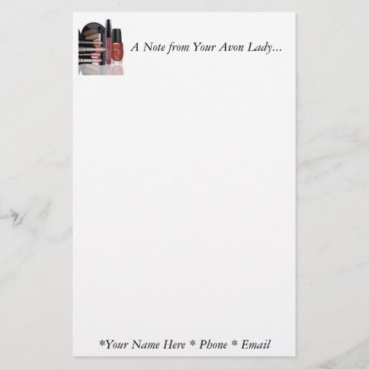 Een briefje van je Avon Lady Briefpapier (Voorkant)